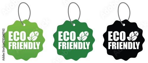 Eco Friendly Badge Labels – Green Sustainable Product Icons