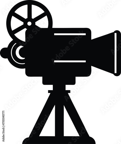 Magic lantern projector silhouette vector art illustration