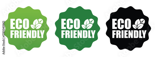 Eco Friendly Badge Labels – Green Sustainable Product Icons