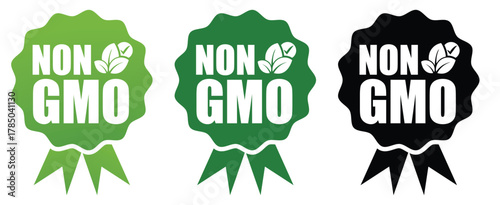 Non GMO Badge Labels – Natural Organic Certification Icons
