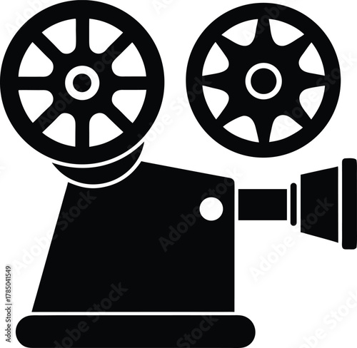 Antique slide projector silhouette vector art illustration