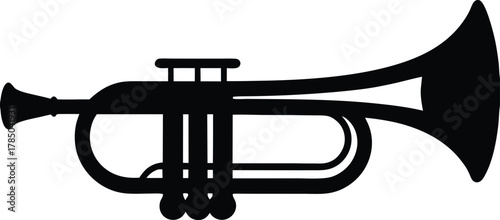 Vintage trumpet silhouette vector art illustration