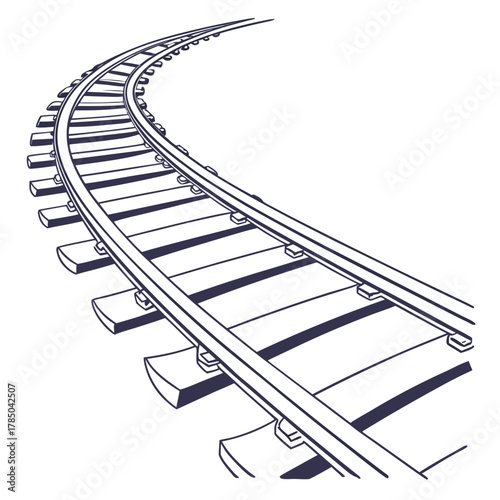 Curved railway track, a symbol of journeys, transitions, and the path ahead, inviting viewers to contemplate the possibilities