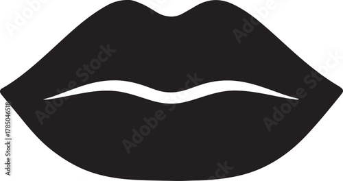 vector illustration of lips silhouette