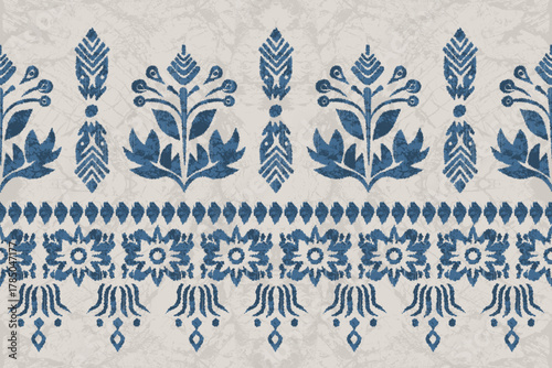 Ikat floral pattern background, vector illustration, Baroque pattern, Ikat ethnic oriental pattern, Aztec style, abstract background. design for texture, fabric, clothing, decoration, carpet, print.