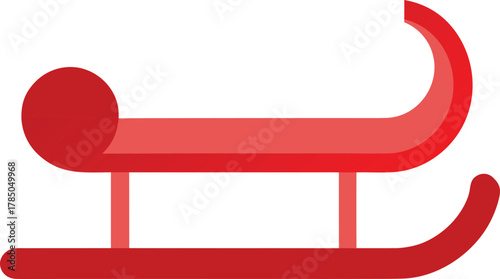 red sleigh or sled with curved runners winter transport