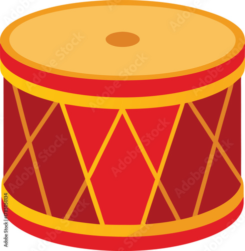 red and gold drum with drumsticks christmas decoration