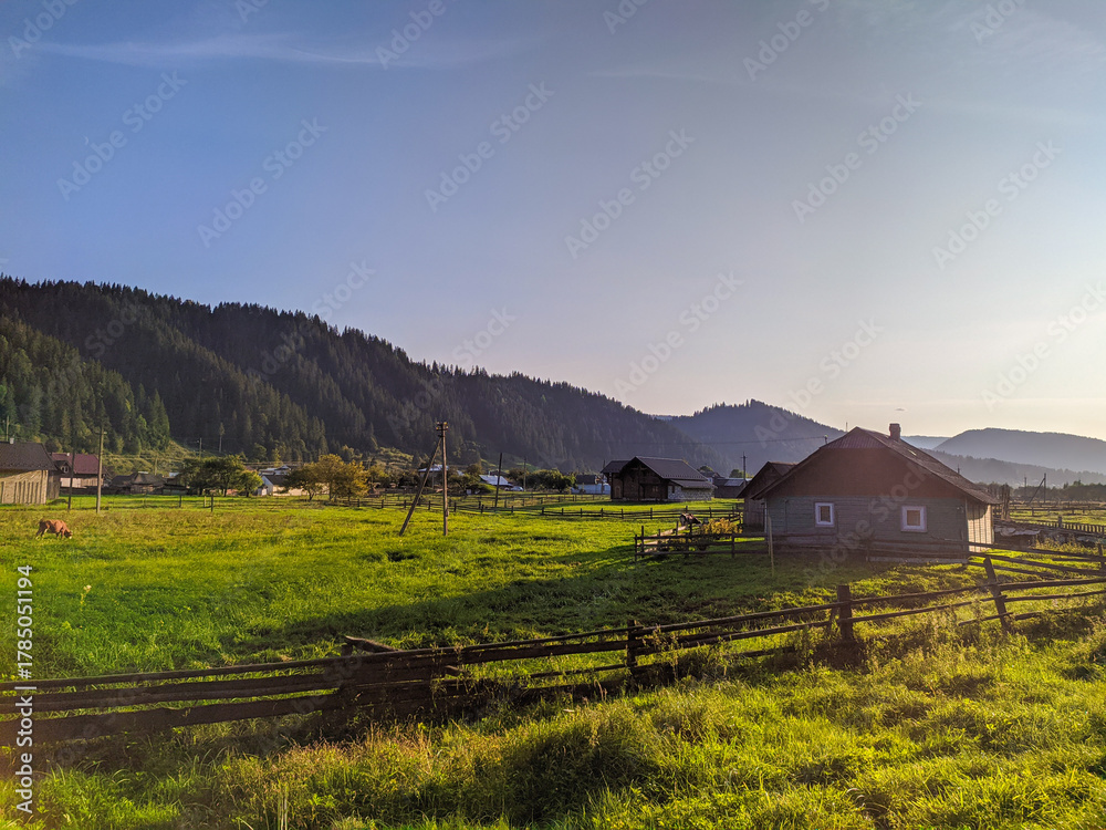 Obraz premium Village in the mountains