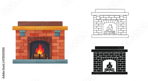 a cozy fireplace with warm flames and different design styles