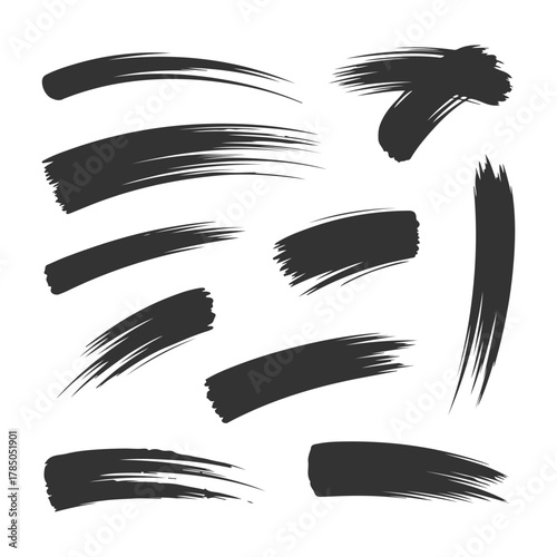 Modern black brush strokes, Hand drawn ink brush strokes collection