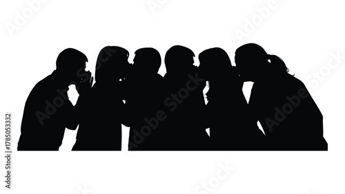 Whispering chain silhouette isolated on white background, Vector