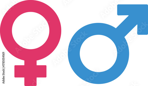  Male and female gender symbol on transparent background