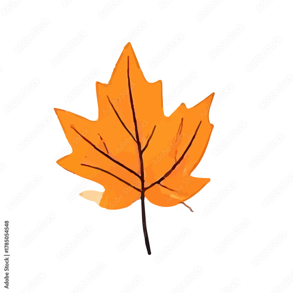 Obraz premium happy autumn leaf simple doodles design