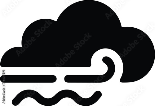 Cloud With Wind Gusts Icon weather