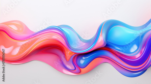 Modern fluid 3D composition with soft gradients and reflections conveying technology and style