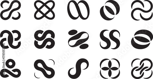 Modern Abstract Geometric Loop Logos and Symbols