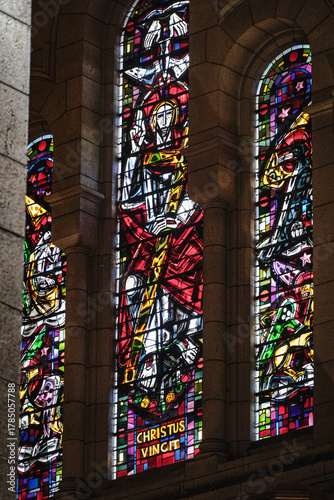 stained glass window in Sacré-Cœur Basilica