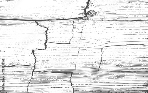 High contrast illustration of rustic wooden planks with a distressed grunge effect.Rustic timber surface detail with vintage distressed scratch effect. Weathered plank pattern.