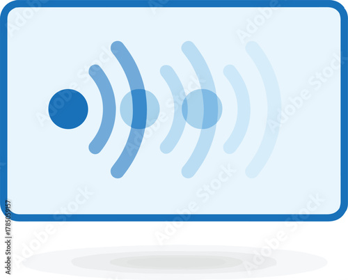 echoing sound waves in box vector: repetitive signal icon