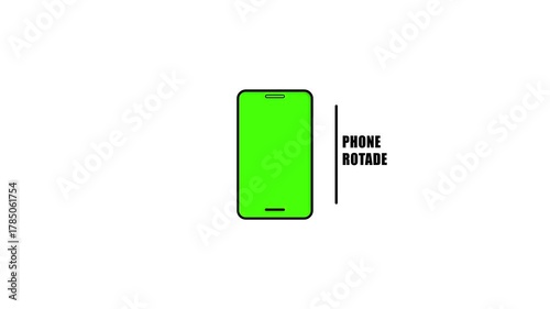 Phone Auto Rotted Icon Animation on white background 

