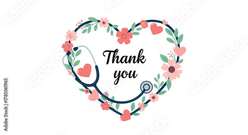 Expressing gratitude with a floral stethoscope heart design for healthcare heroes