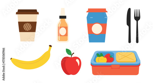 Healthy and convenient food and drink items for a balanced meal on the go.