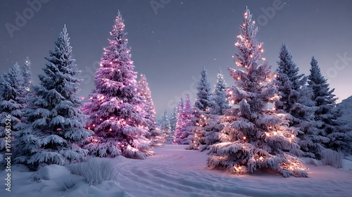 winter landscape with trees and snow