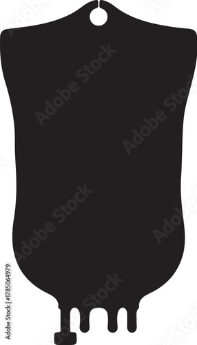 Black Silhouette of a Blood Bag on a White Background medical health on transparent background