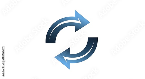 Free Download Two blue arrows curving in a circular motion on a white background in a digital illustration - GFXLoad