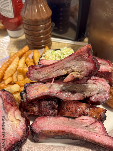 rib dinner on plate ready to eat