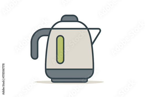 Modern electric kettle appliance icon showing water level indicator