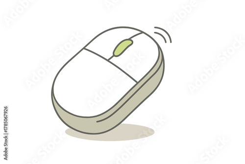 Wireless computer mouse with scroll wheel and click indication