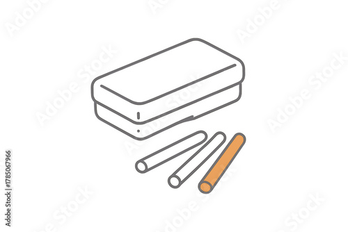 Isometric view of stacked rectangular soap bars and cleaning sticks