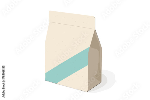 Stand up pouch mockup featuring diagonal stripe pattern on textured surface