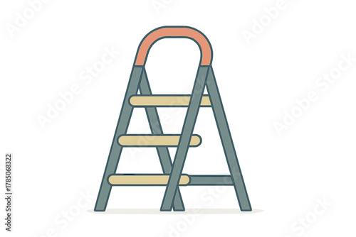 Three step folding stepladder with integrated carrying handle