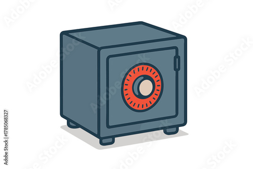 Small metal safe box with combination dial and security lock