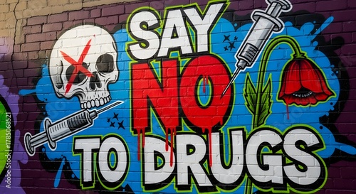 text say no to drugs international day against drug abuse and illicit trafficking world mental health day global event	