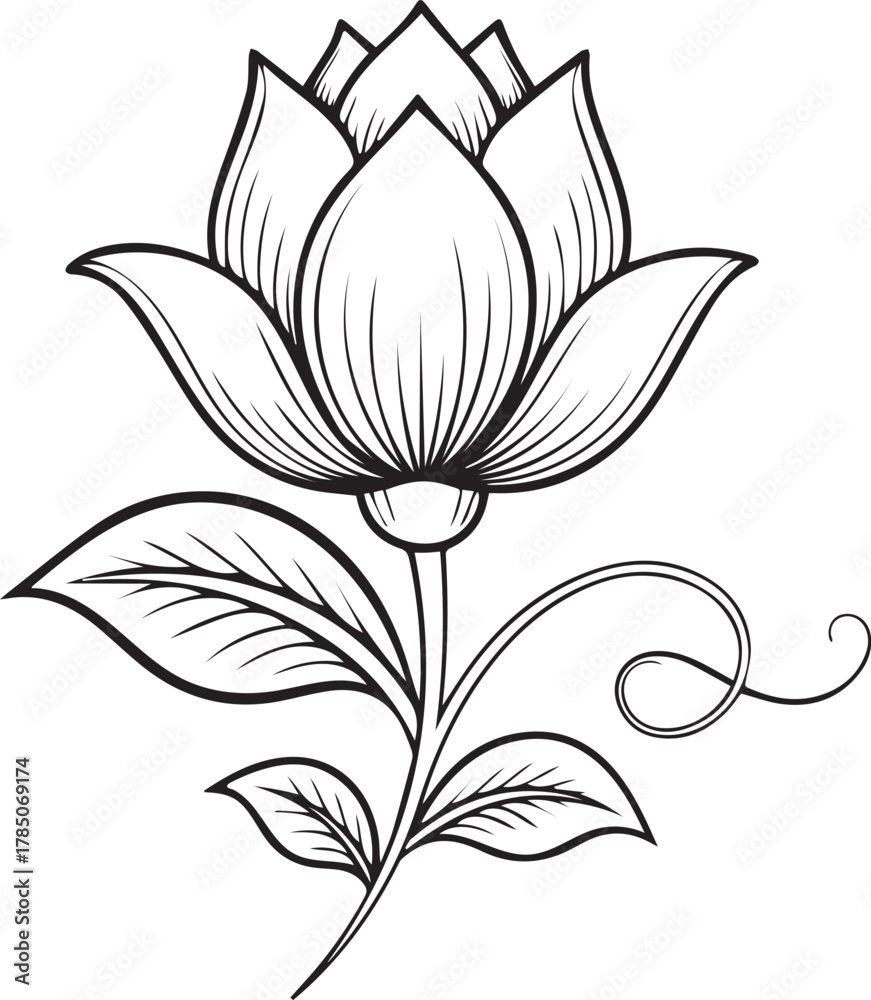 Obraz premium Elegant lotus flower illustration