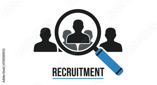 Searching for the perfect candidate with a magnifying glass silhouette