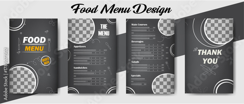 Food Menu Design: A meticulously crafted food menu design, showcases an array of culinary delights.