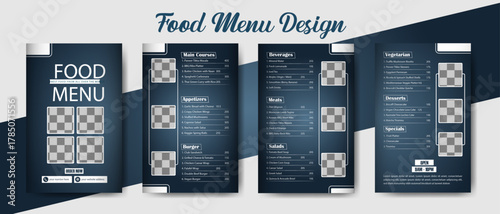 Modern business food menu design template with clean layout and professional vector elements