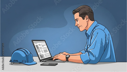 Skilled professional meticulously utilizing advanced digital tools for architectural and engineering projects