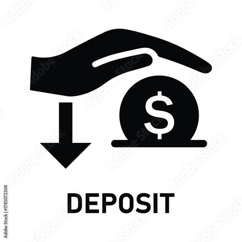 Finance solid glyph icon set. Concepts of loan, cash, saving, financial goal, profit, budget, mutual fund, earning money, revenue, investment, and economic growth. Vector pictogram collection.