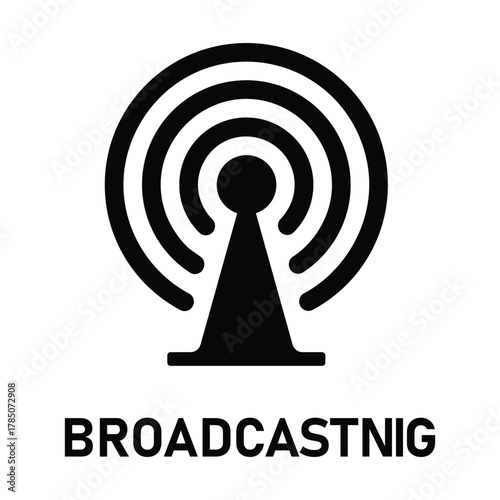 broadcasting icon. sound, studio, podcaster, audiobook and more. Editable line icons. Vector illustration.