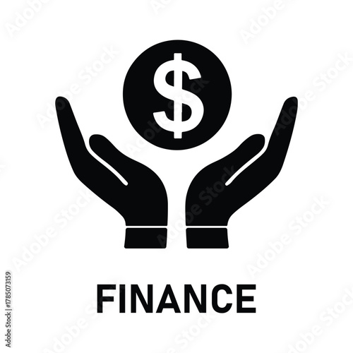 Finance solid glyph icon set. Concepts of loan, cash, saving, financial goal, profit, budget, mutual fund, earning money, revenue, investment, and economic growth. Vector pictogram collection.