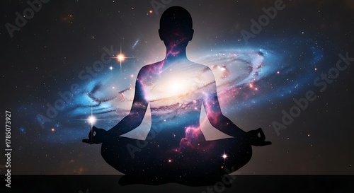 Meditation galaxy silhouette calm yoga