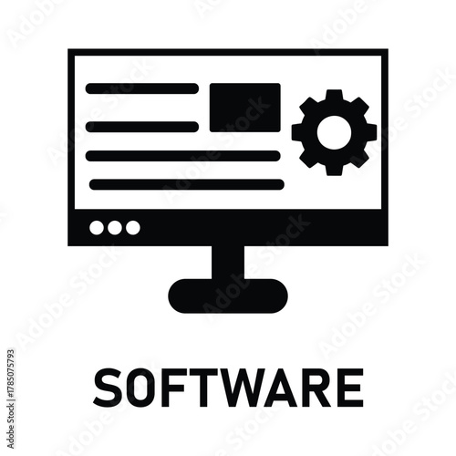 software icon, configure or update website, seo optimization, maintenance or develop system, install web application, thin line symbol on white background
