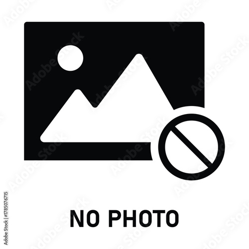 No picture icon silhouette illustration vector symbol