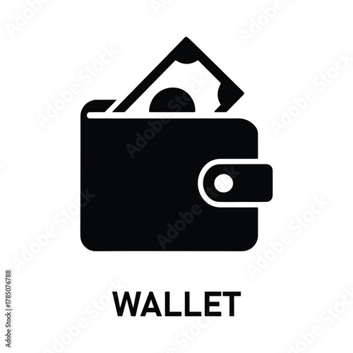 wallet line icon. cash, electronic money, currency, business, investments, online banking, cryptocurrency. Vector icon in line, black and colorful style on white background