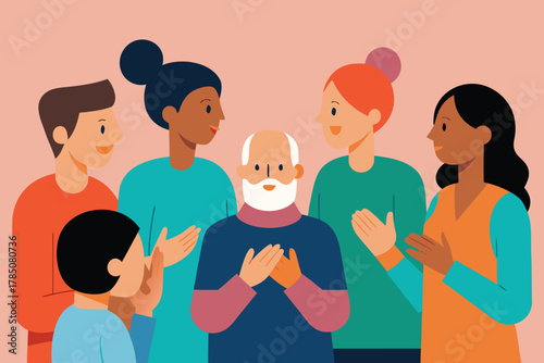 World Hearing Day Vector – Diverse People Communicating with Sign Language and Cochlear Implant